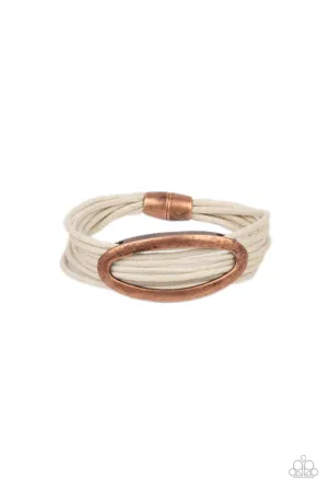Corded Couture White Paparazzi Bracelet