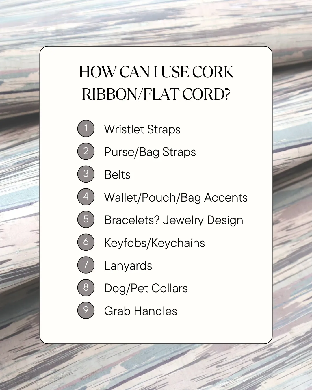 Cork Ribbon By the Yard  - Desert Rainbow