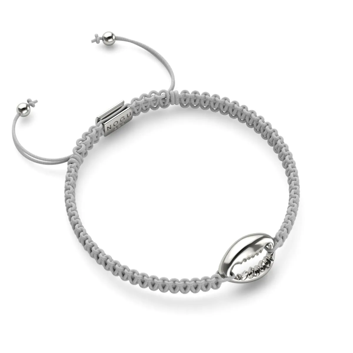 Cowrie Shell White Macrame Bracelet | .925 Sterling Silver