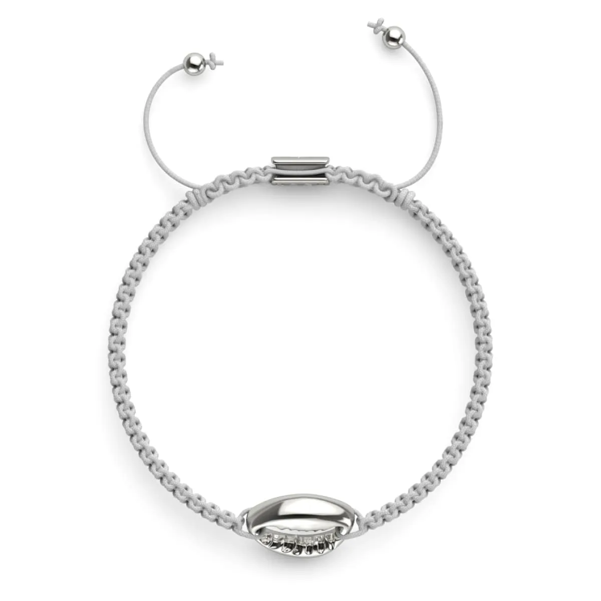 Cowrie Shell White Macrame Bracelet | .925 Sterling Silver