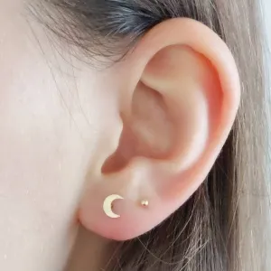 Crescent Moon Studs