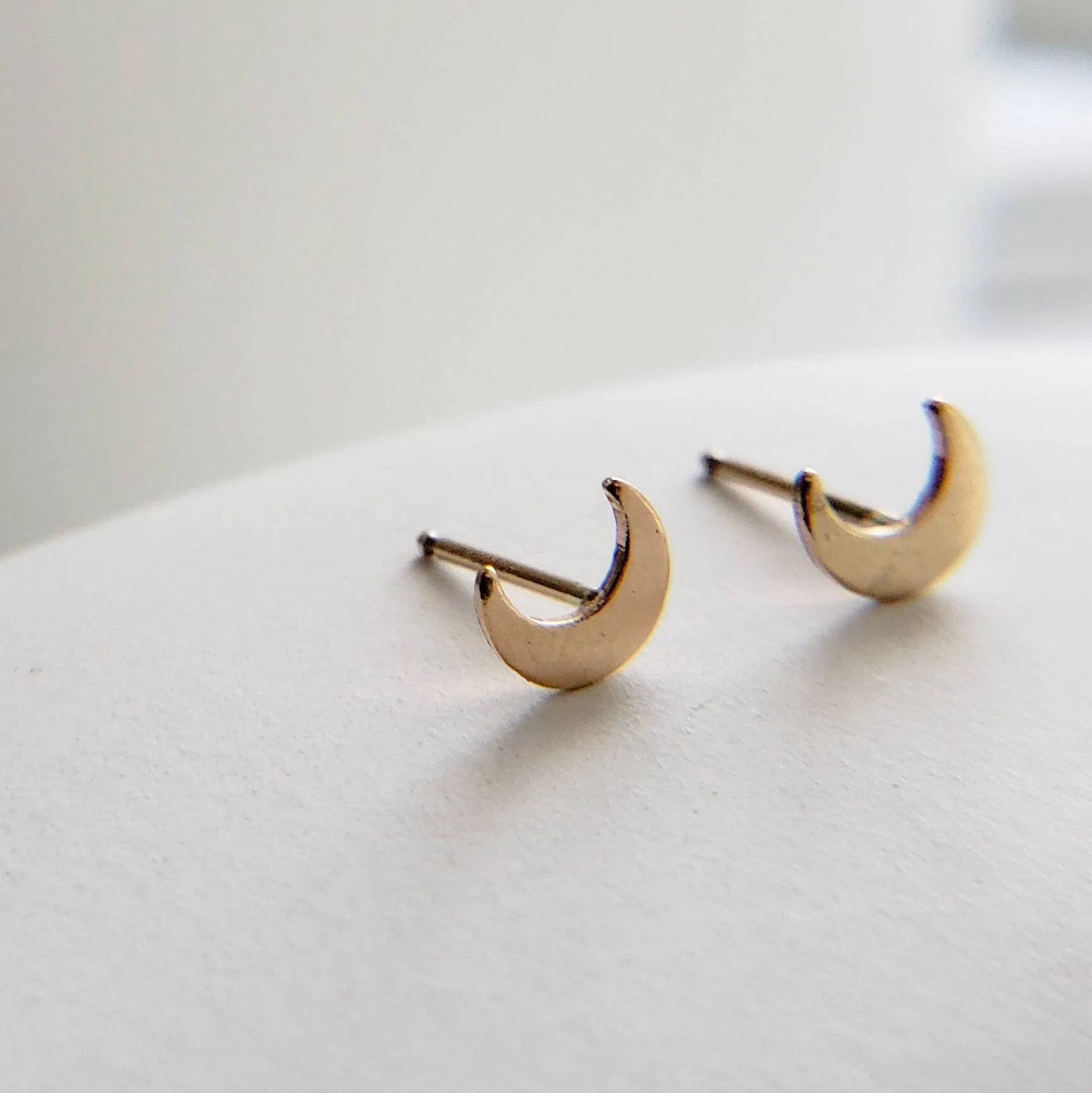 Crescent Moon Studs