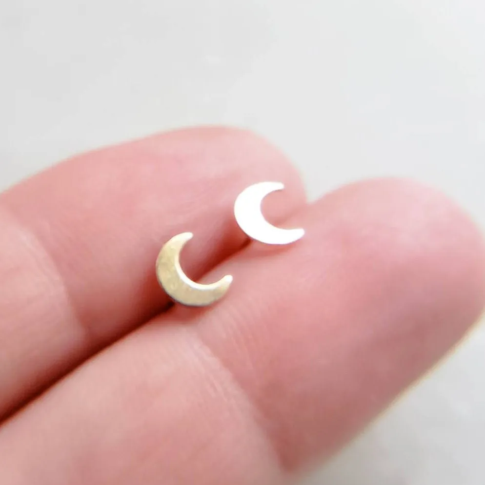 Crescent Moon Studs