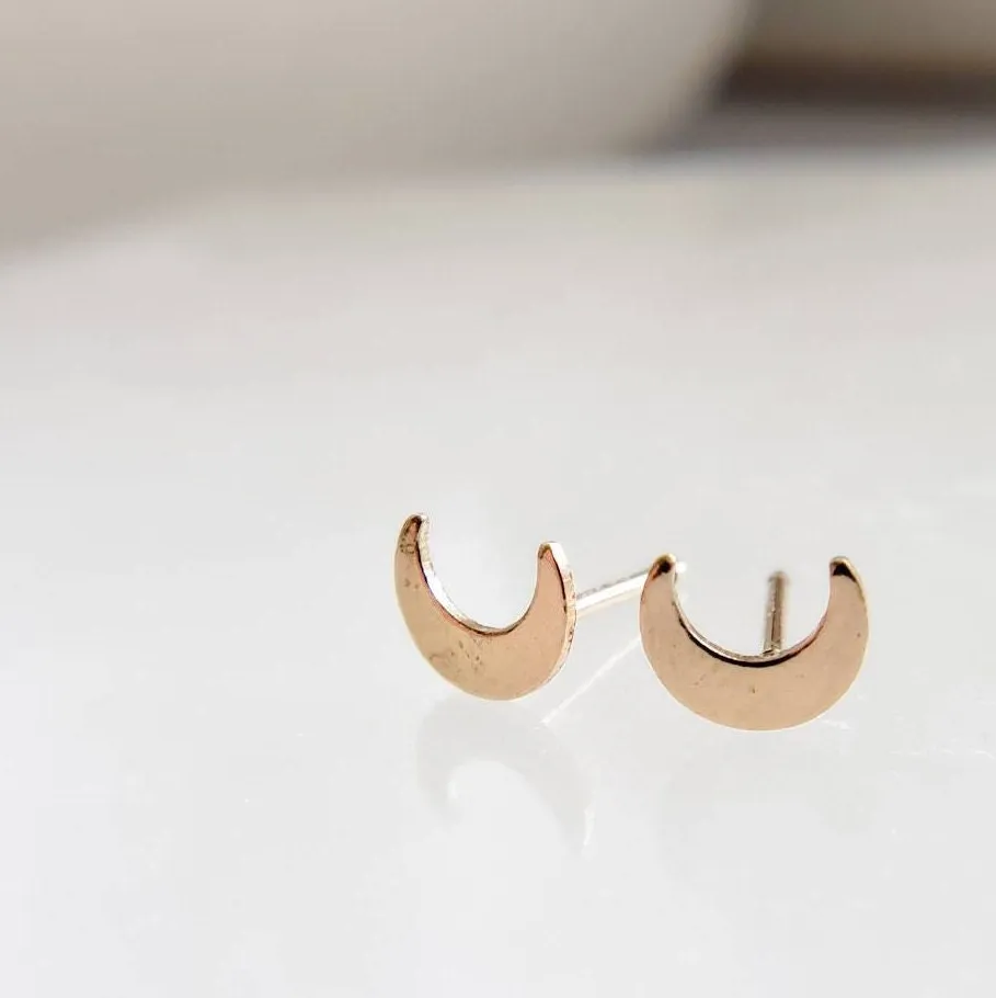 Crescent Moon Studs