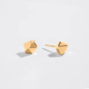 CRYSTAL POINT NUGGET STUDS | 14K GOLD