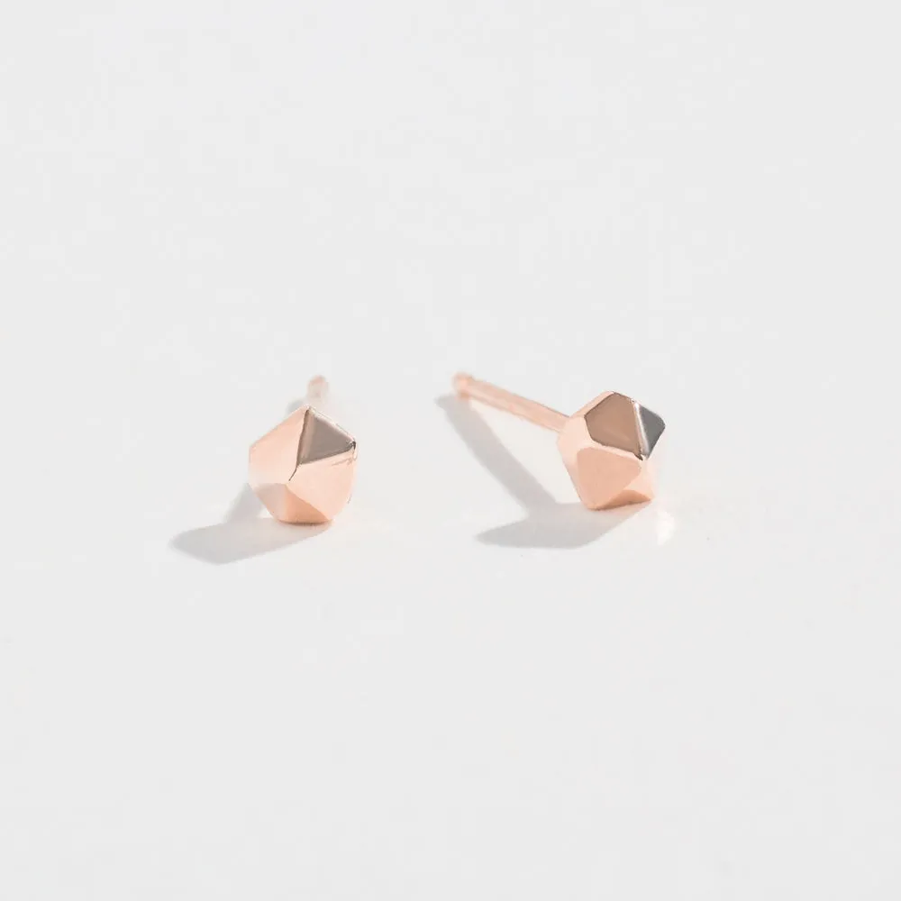 CRYSTAL POINT NUGGET STUDS | 14K GOLD