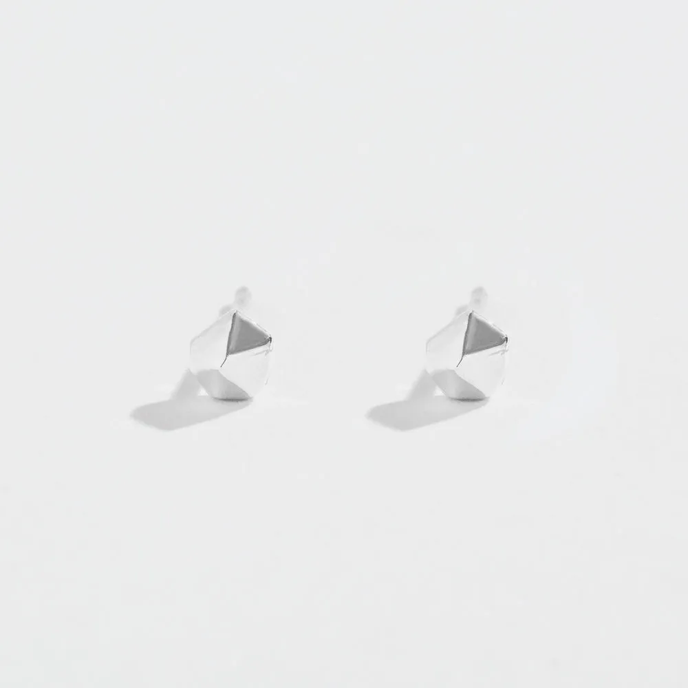 CRYSTAL POINT NUGGET STUDS | 14K GOLD