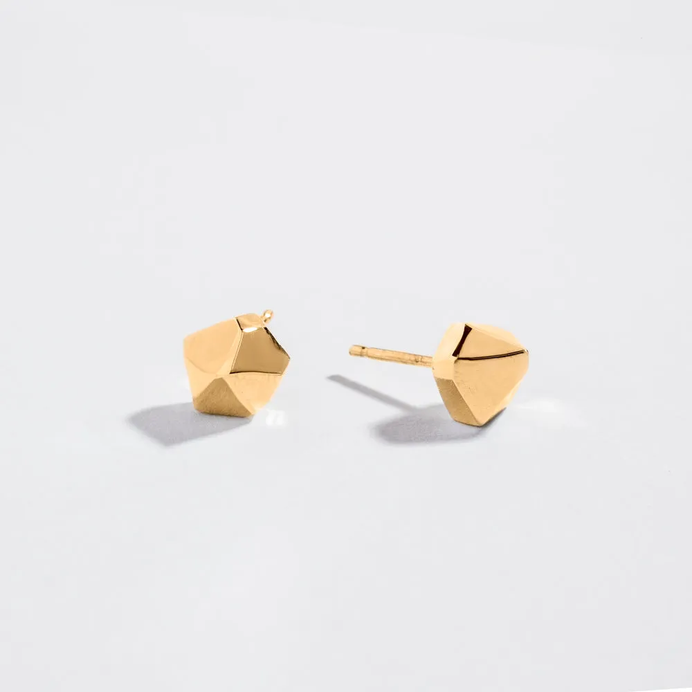 CRYSTAL POINT NUGGET STUDS | 14K GOLD