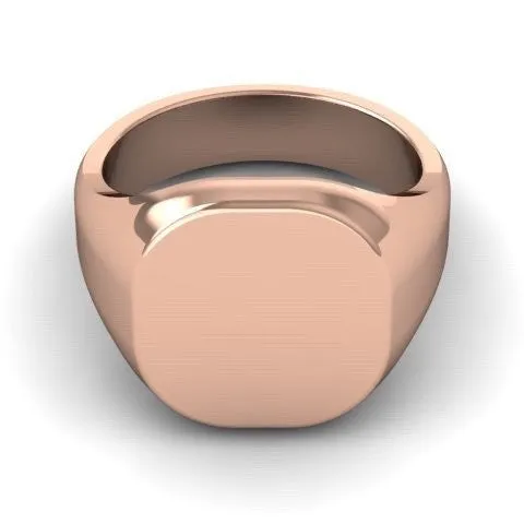Cushion 12mm x 11mm  -  18 Carat Rose Gold Signet Ring