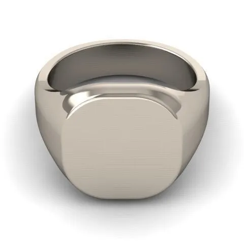 Cushion 12mm x 11mm - Sterling Silver Signet Ring