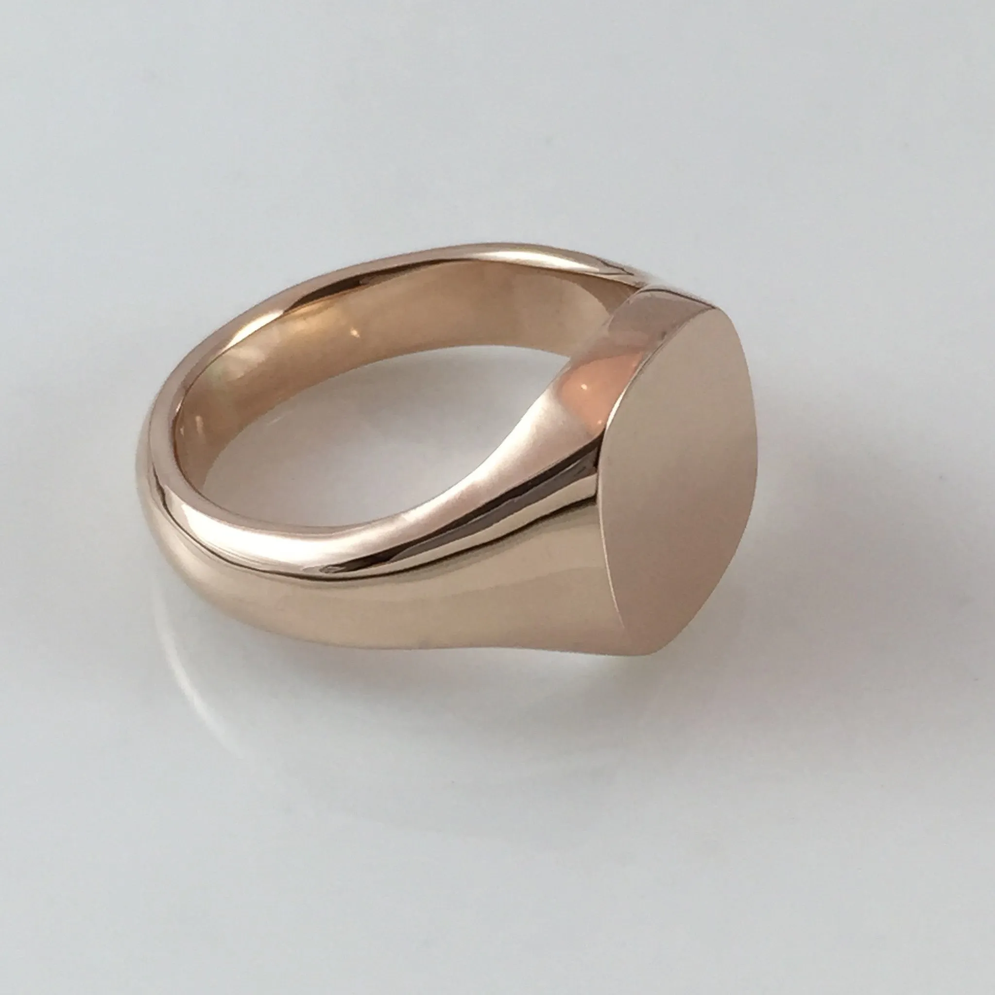 Cushion 14mm x 13mm - 9 Carat Rose Gold Signet Ring