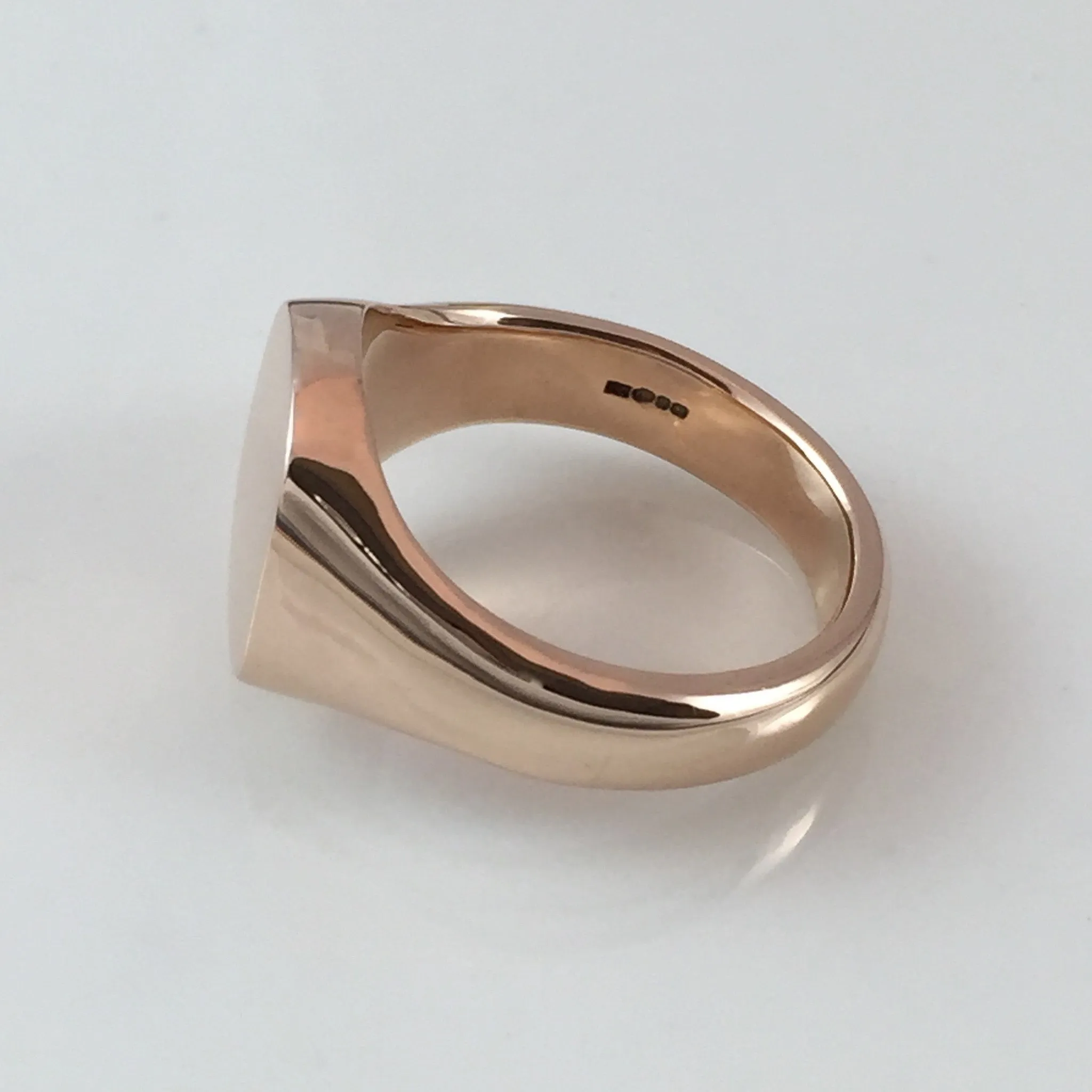Cushion 14mm x 13mm - 9 Carat Rose Gold Signet Ring