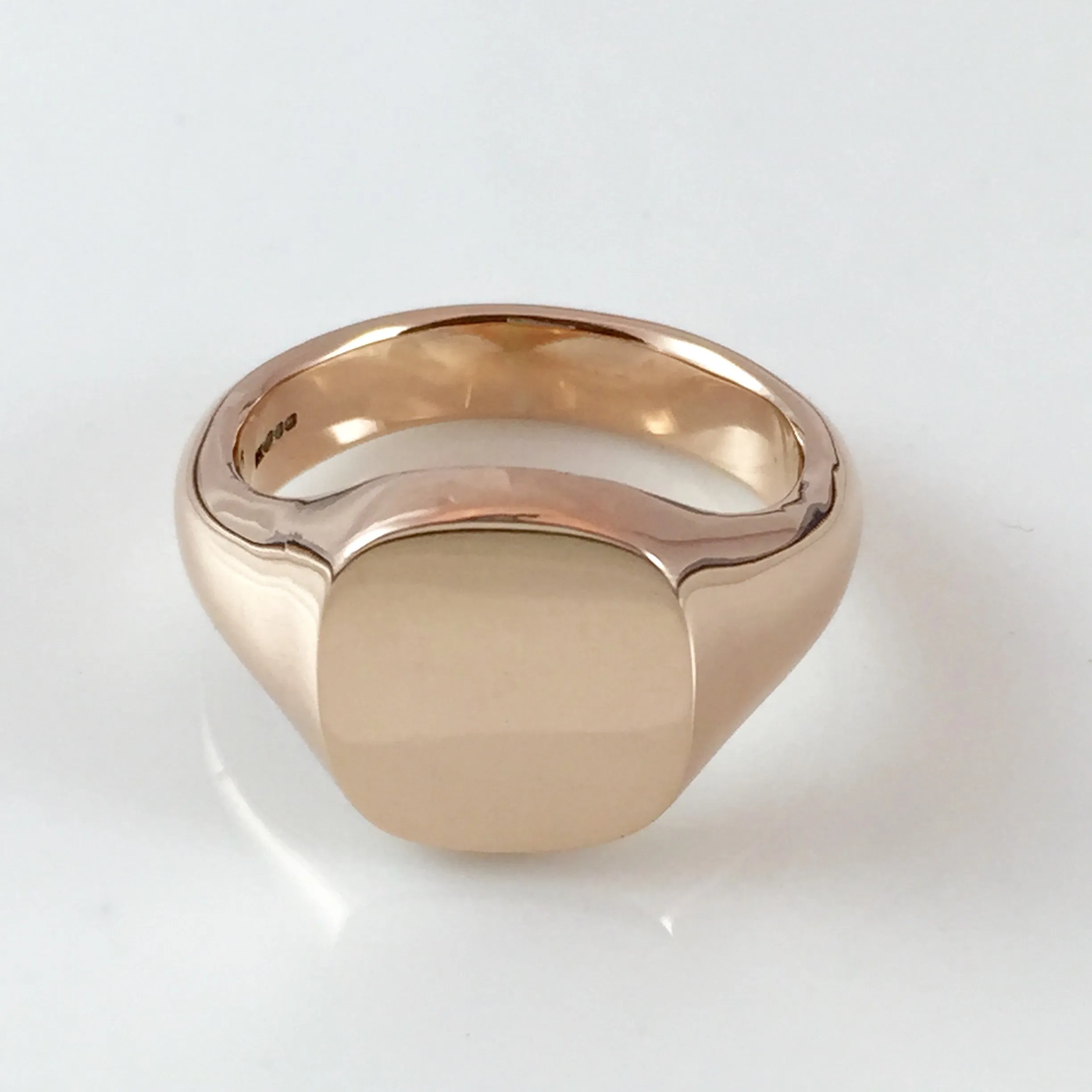 Cushion 14mm x 13mm - 9 Carat Rose Gold Signet Ring