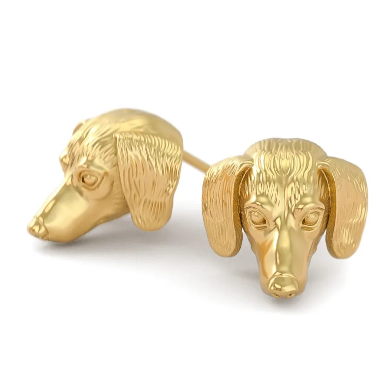Dachshund Breed Puppy Face Earring Studs