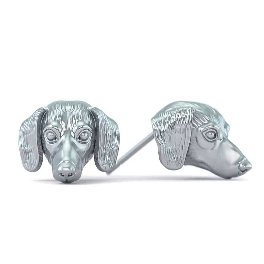Dachshund Breed Puppy Face Earring Studs
