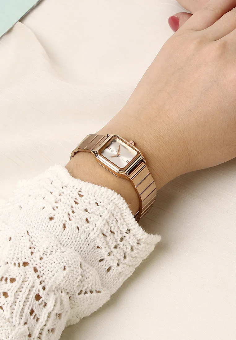Dana Rose Gold Stainless Steel Analog Watch (Salmon)