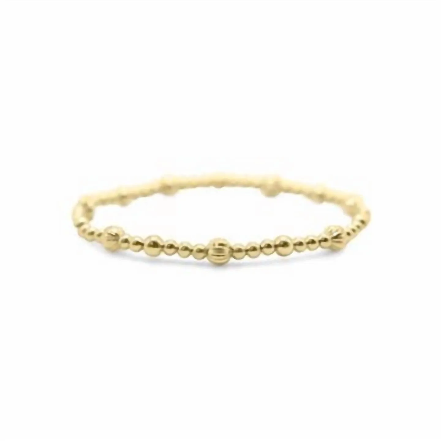Diamond Cut & Plain 3 To 1 Stretch Bracelets In Gold