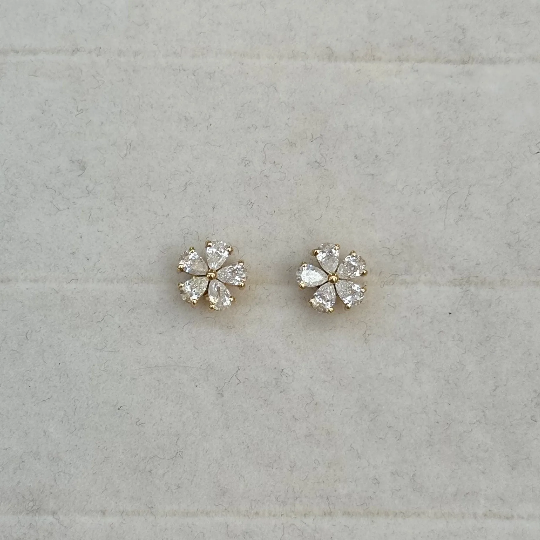 Diamond Flower Studs