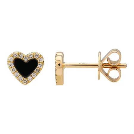 DIAMOND HEART STUD EARRINGS