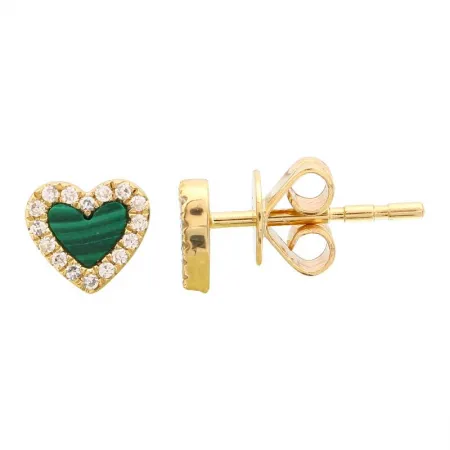 DIAMOND HEART STUD EARRINGS