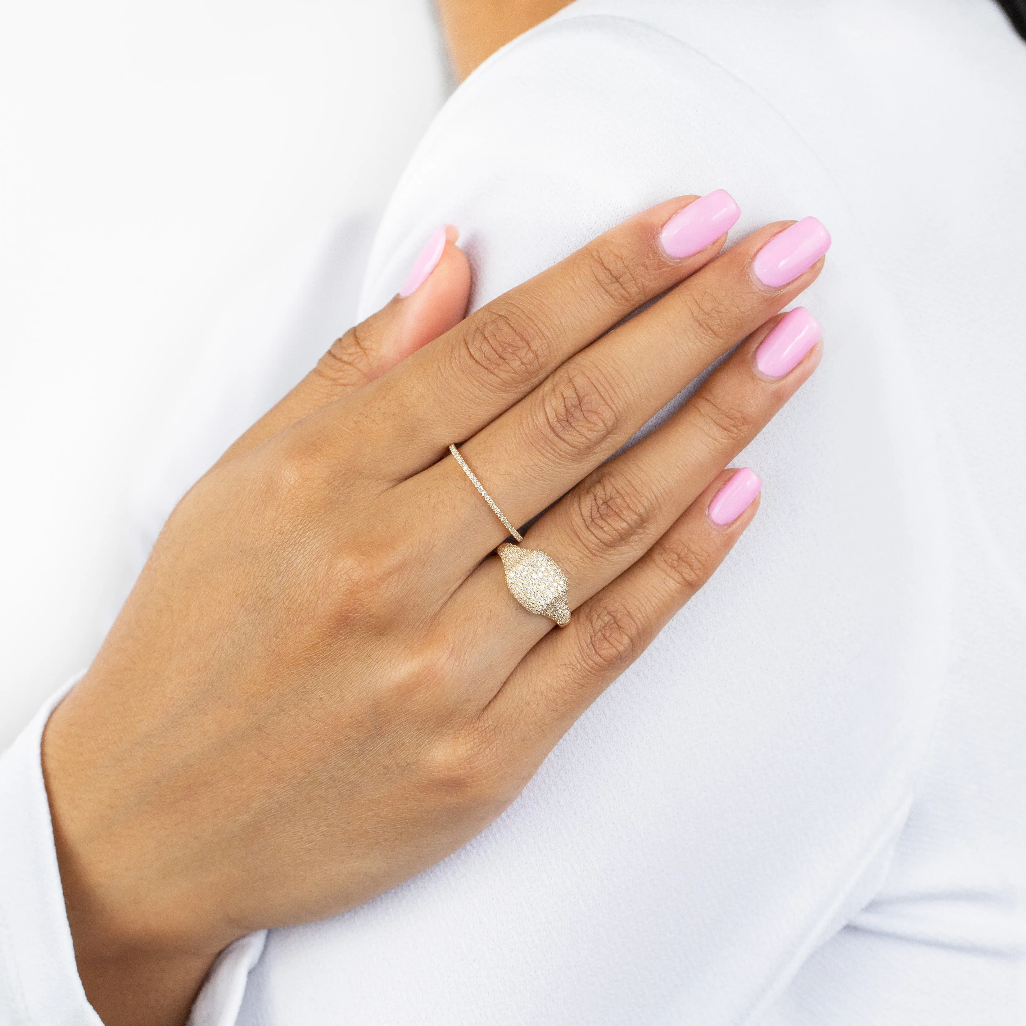 Diamond Signet Ring 14K