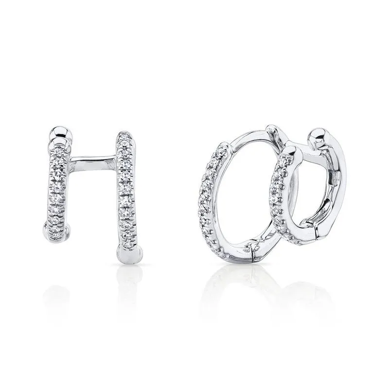 Double Huggie Hoop Earrings