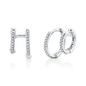 Double Huggie Hoop Earrings