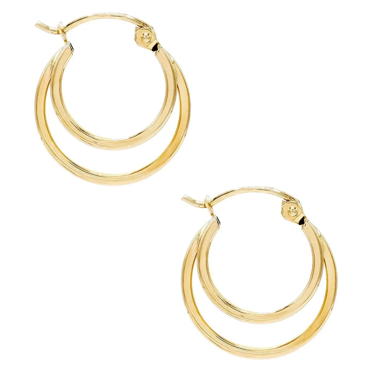 Double Mini Hoop Earring 14K