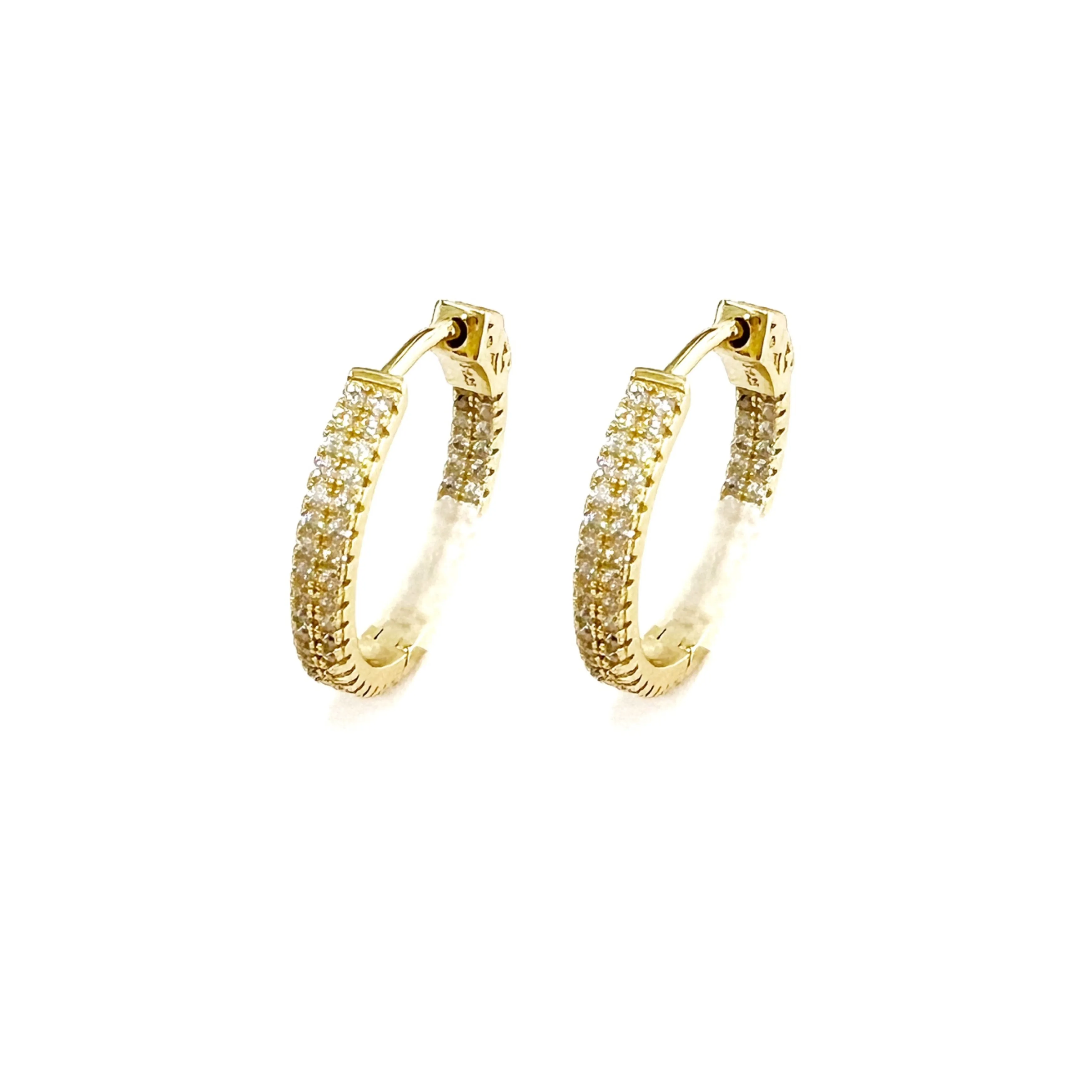 Double Row Pave Hoops