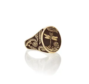 Dragonfly Signet Ring