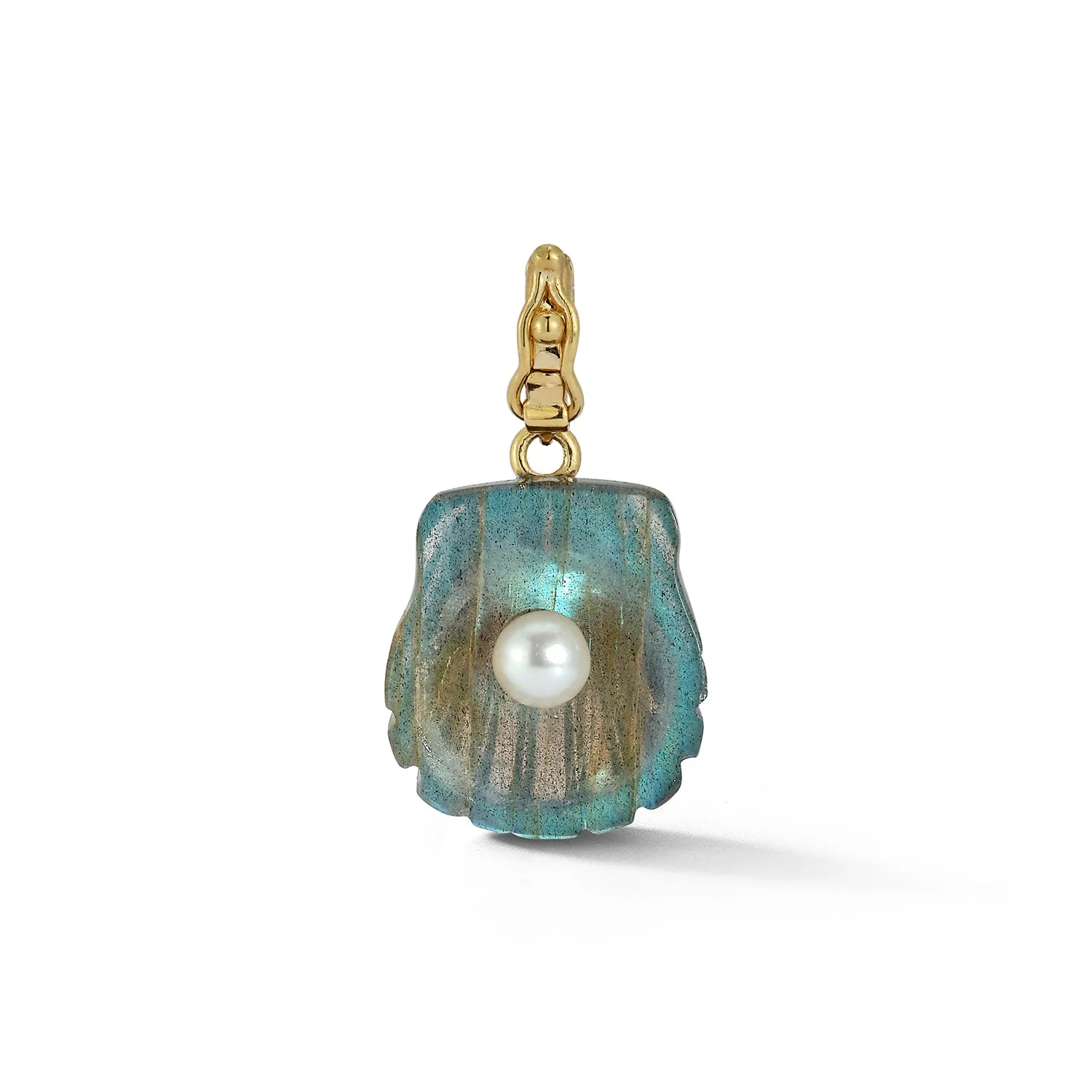Dream Shell Pendant - Labradorite