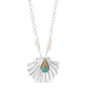 Dune Jewelry Coastal Shell Necklace - Turquoise Gradient
