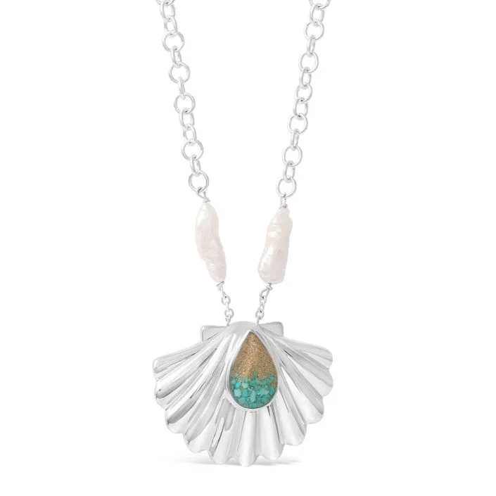 Dune Jewelry Coastal Shell Necklace - Turquoise Gradient