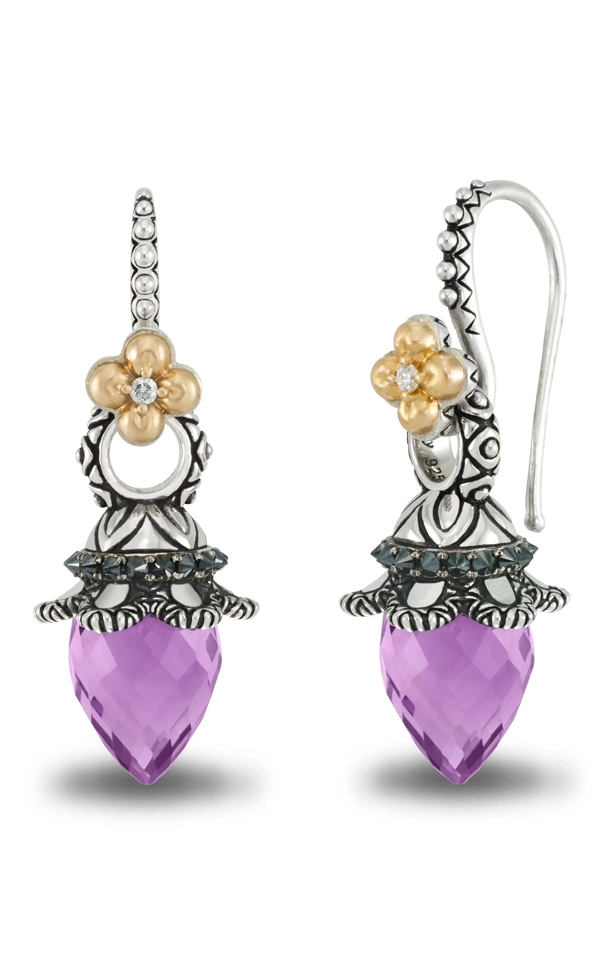 Earring Drops – Amethyst & Hematite (Advanced Order)