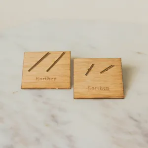 Earthen 14k Gold Bar Earrings