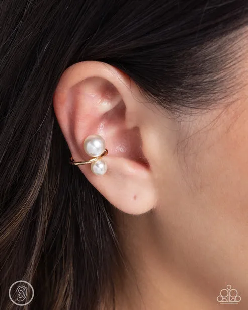 Elegant Emblem Gold Ear Cuff Earrings