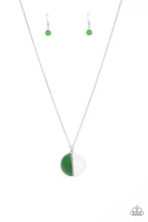 Elegantly Eclipsed Green Jade Paparazzi Short Circular Necklace