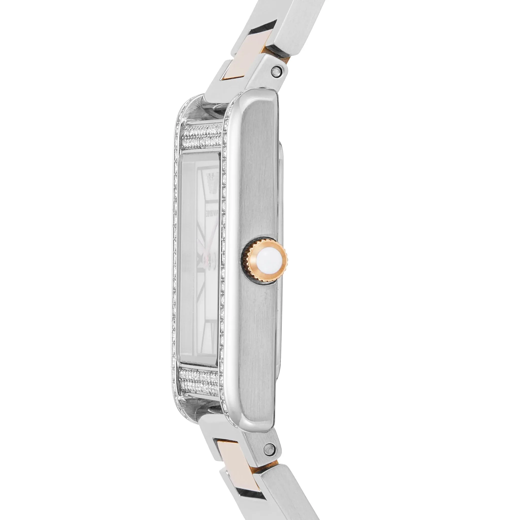 Emporio Armani Ladies MOP Dial Two Tone Analogue Watch