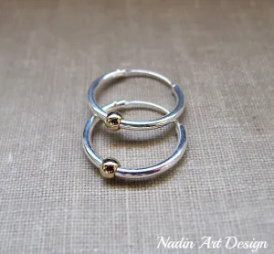 Endless Hoop Earrings with Balls - Small Hoos