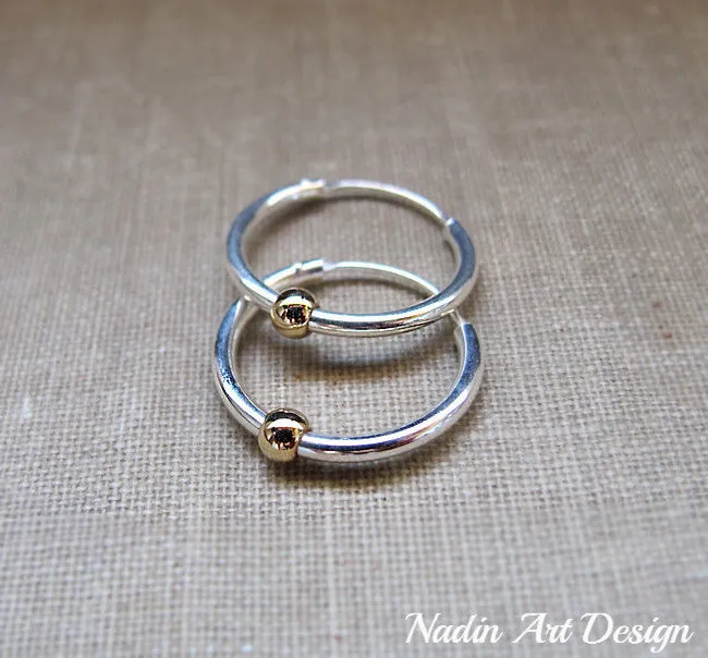 Endless Hoop Earrings with Balls - Small Hoos