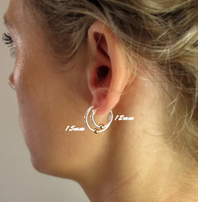 Endless Hoop Earrings with Balls - Small Hoos