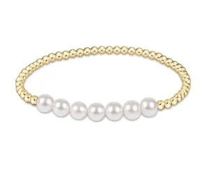 ENewton Classic Gold Beaded Bliss 3mm Bead Bracelet - 6mm Pearl