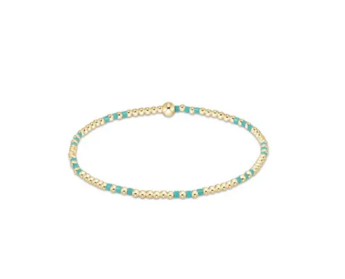 Enewton Hope Joy Pattern 2mm Bead Bracelet- Turquoise