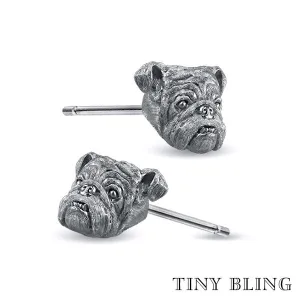 English Bulldog Face Earring Studs