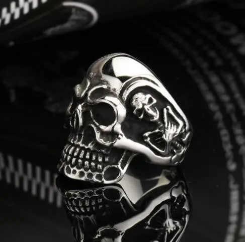 Fashion Ring Stainless Steel Rings For Man Big Tripple Skull Ring Punk Biker Jewelry