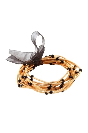 FB1930 - GLASS BEAD SPRING WIRE MULTI ELASTIC BRACELET