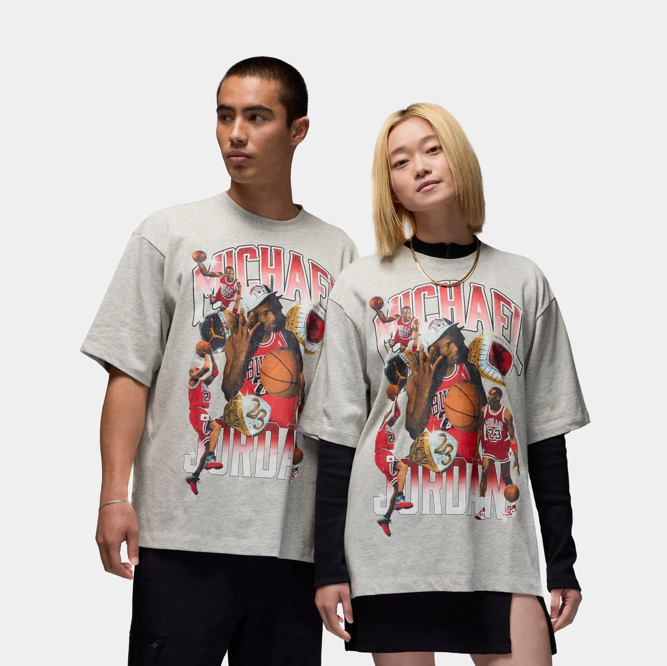 Flight Essentials Rings Oversized Mens Short Sleeve Shirt (Grey/Red)
