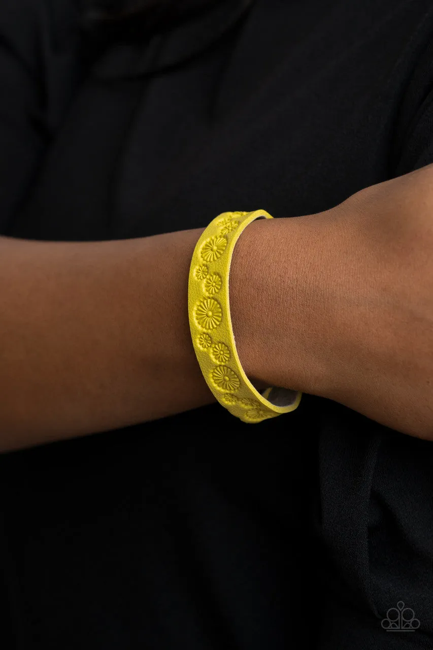 Follow the Wildflowers Yellow Paparazzi Bracelet