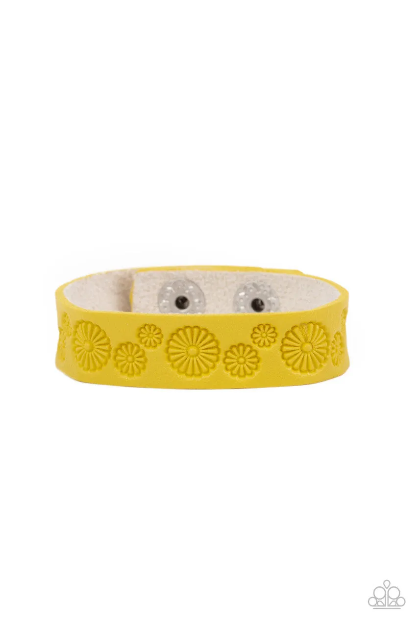 Follow the Wildflowers Yellow Paparazzi Bracelet