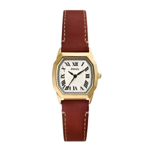 Fossil Harlow Ladies Three-Hand Medium Brown Leather Watch